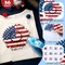 36 Pcs 4th of July Iron On Transfers – Patriotic Heat Transfer Vinyl Decals for Clothing, Bags, Shirts, Jackets, DIY Crafts & Independence Day Decorations